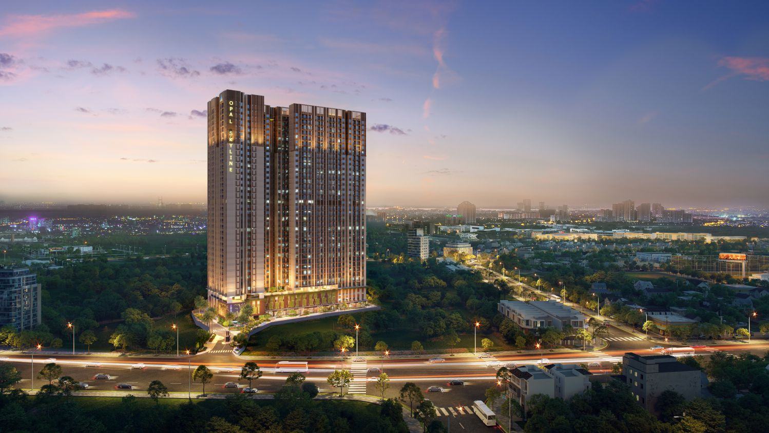 Tổng thể dự án căn hộ Opal Skyline Thuận An Bình Dương