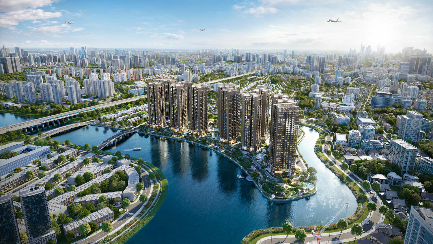Phối Cảnh 3 Mặt Sông Dự án The Privé Đất Xanh